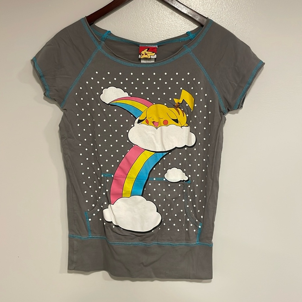 Pokémon giant wide neck pocket tee pikachu